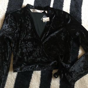 Victorias Secret Velvet Front Tie Sweater